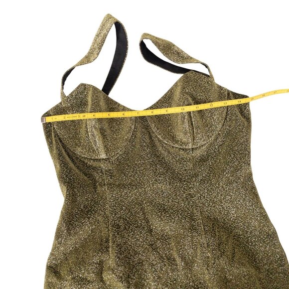 Boskemper Gold Glitter Mini Dress SZ S New Years Party Dress - Picture 7 of 11